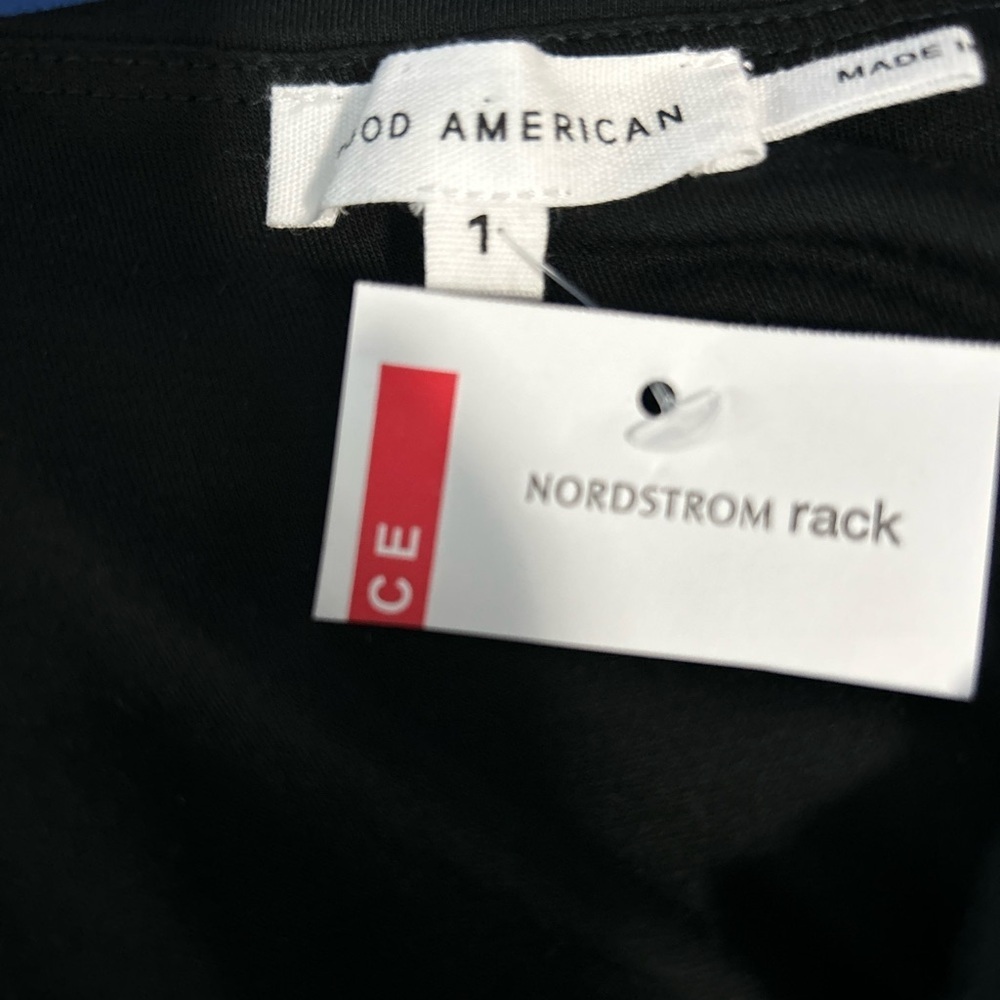 NWT Good American Ruched Maxi Dress Size 1 Small Black - Picture 9 of 10